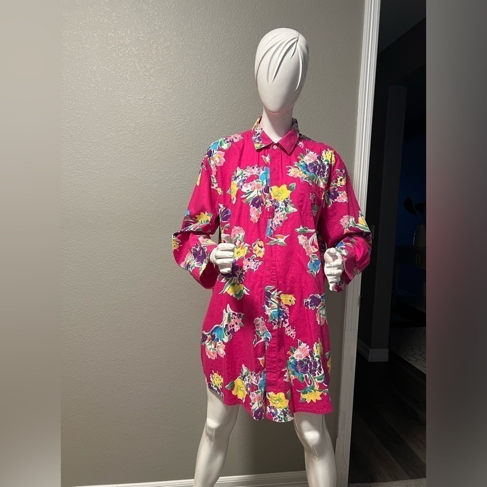 Lauren Ralph Lauren Pink Floral Shirt Dress
